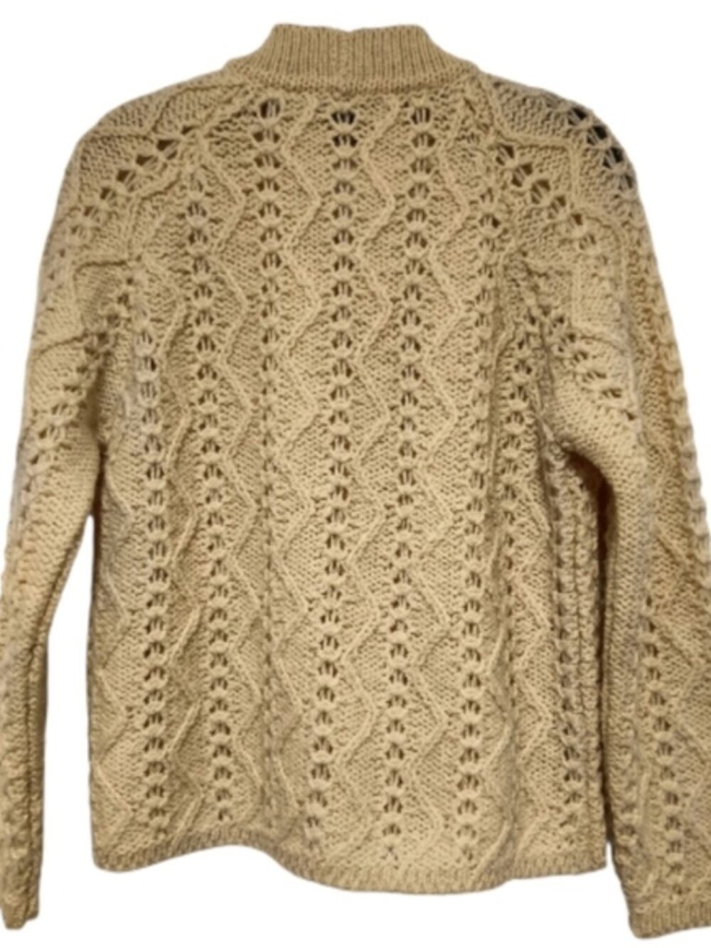 Arran Pallas Irish Cottagecore Wool Hand Knit Cream Cardigan Sweater - Picture 10 of 10